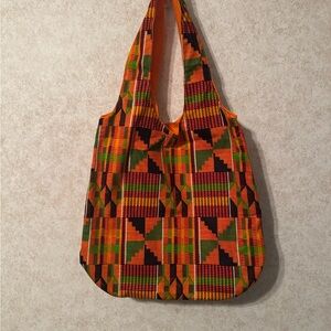 Colorful Geometric Patterned Tote Bag reversible. Handmade by Seller NWOT